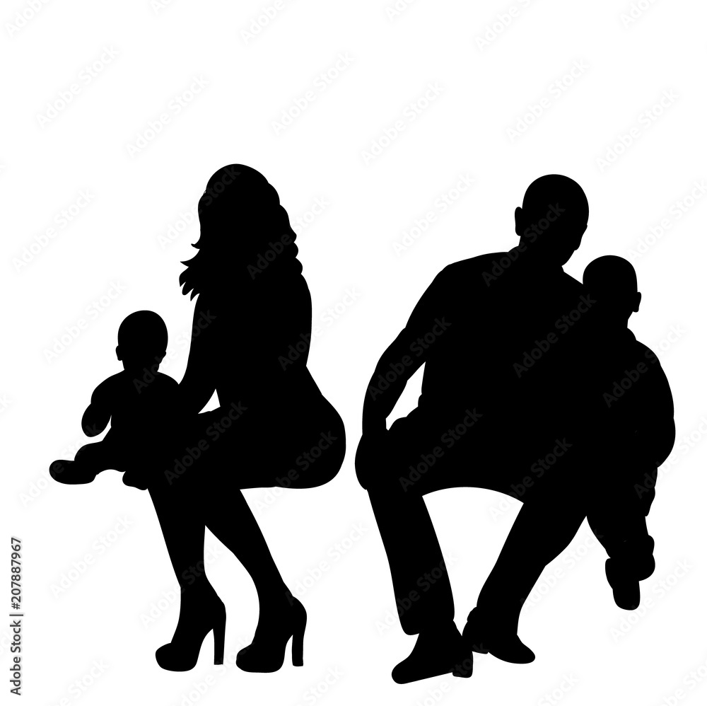  people sit silhouette on a white background