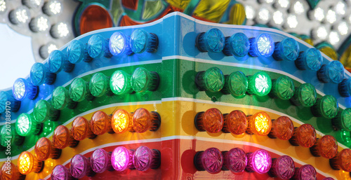 multi colored lamps at a fair