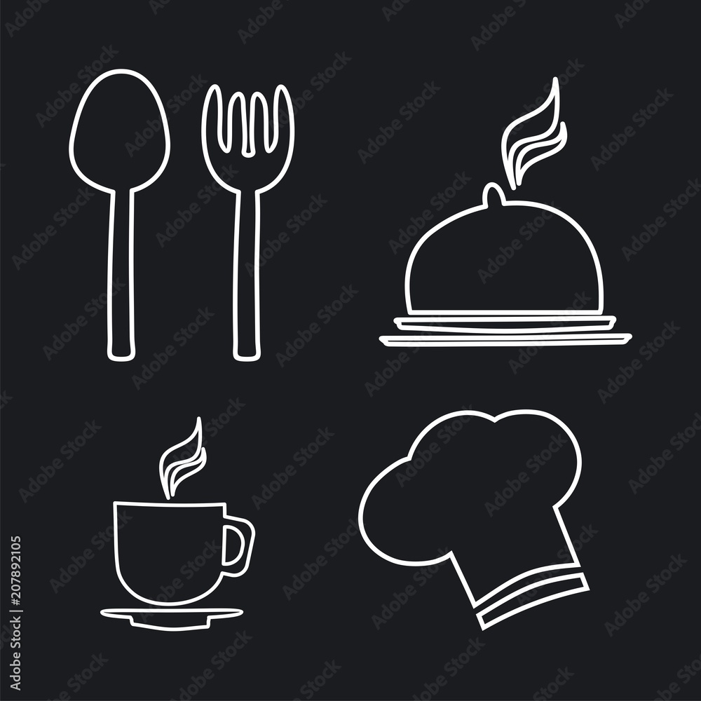 Vector illustration set of a icon restaurant