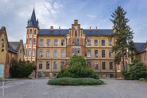 Front view of Castle in Bzenec, South Moravian Region of Czech Republic