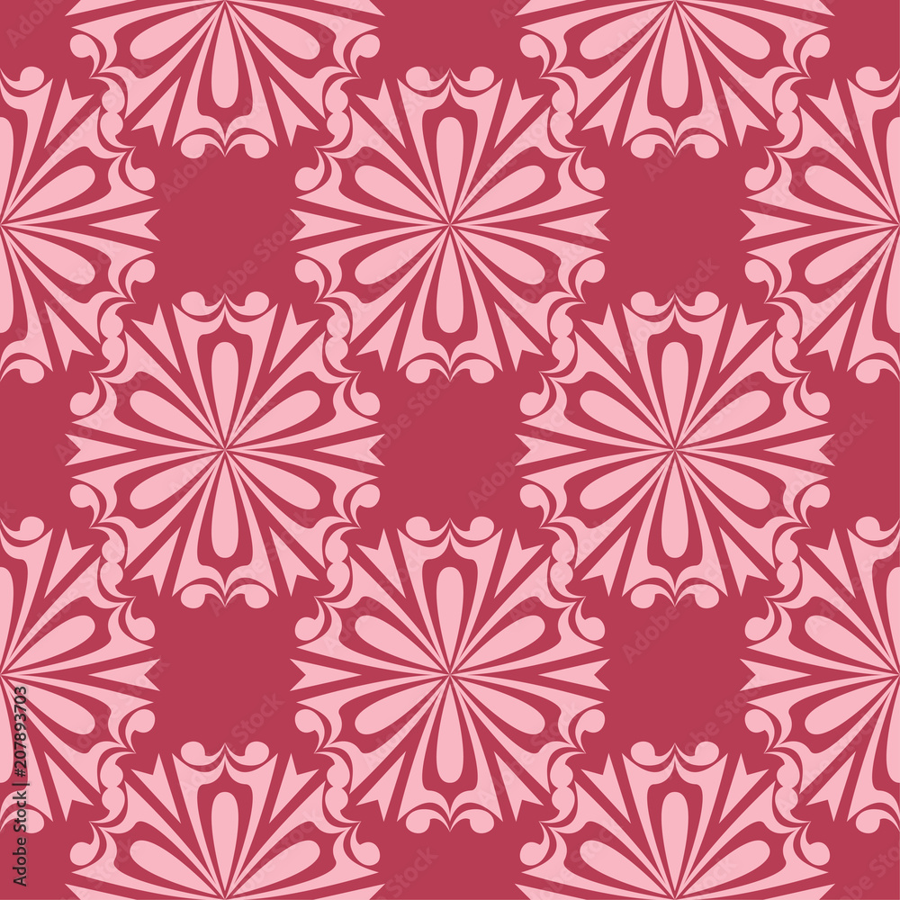 Red floral seamless pattern