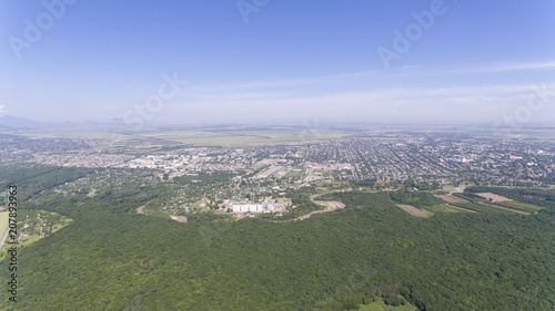 Panorama from the height of the Russian village