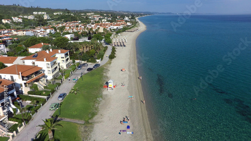 Aerial view of Pefkochori beach, Kassandra peninsula, Greece © Photobank