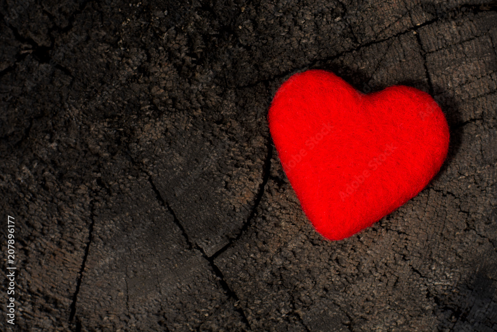 Red lonely heart. Symbol of love. Red lonely heart. Symbol of love.