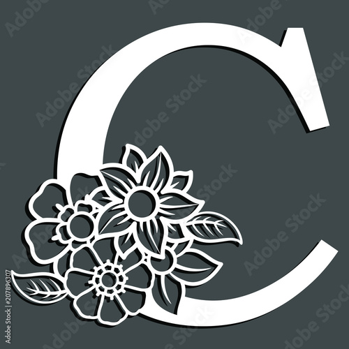 Buchstaben mit Blumen für Monogramm oder Initialen