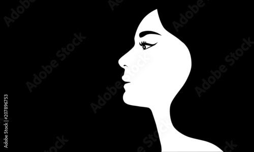 silhoutte einer jungen Frau vektor