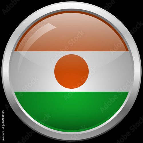 Niger flag glass button vector illustration Free Download Niger flag glass button vector illustration - GFXLoad
