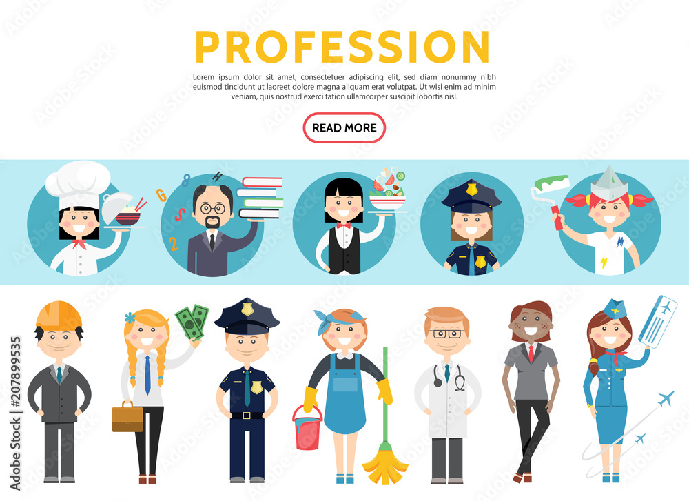 Flat Professions Set Flat Professions Set