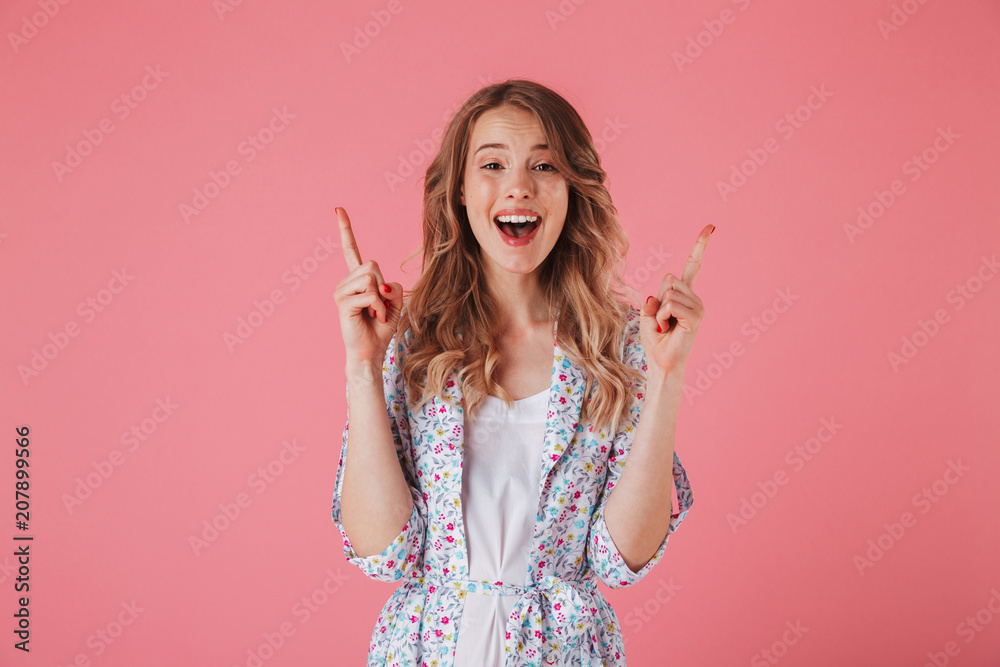 Portrait of an excited young woman in summer dress Portrait of an excited young woman in summer dress