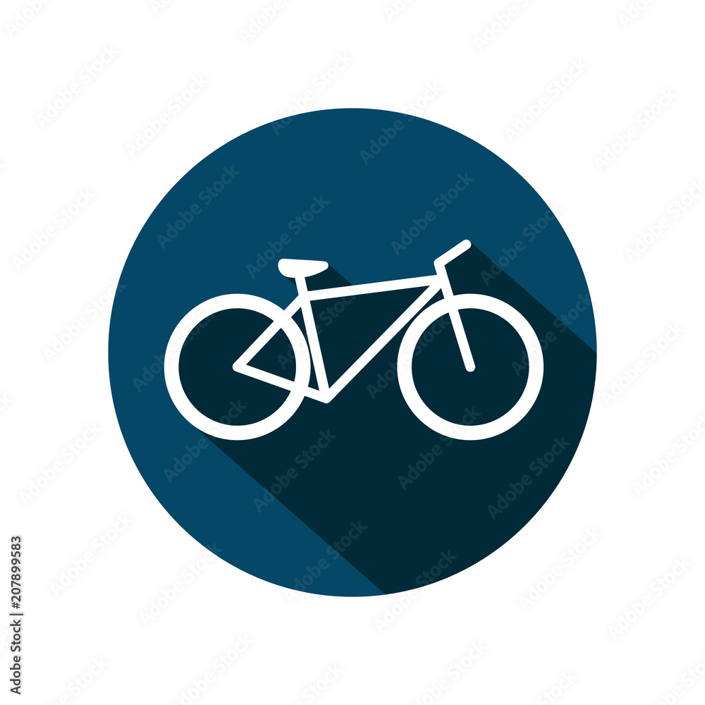 Bicycle icon on blue background. Vector illustration. Bicycle icon on blue background. Vector illustration.