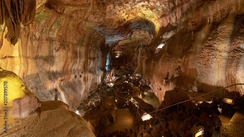 Interior view to Grutas Mira de Aire cave in Portugal