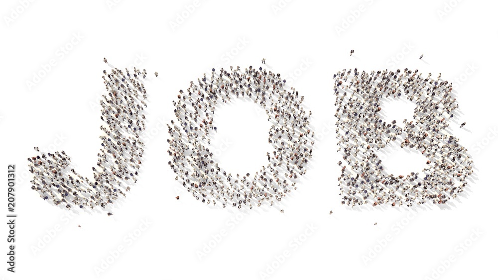 many people form text job 3d rendering many people form text job 3d rendering