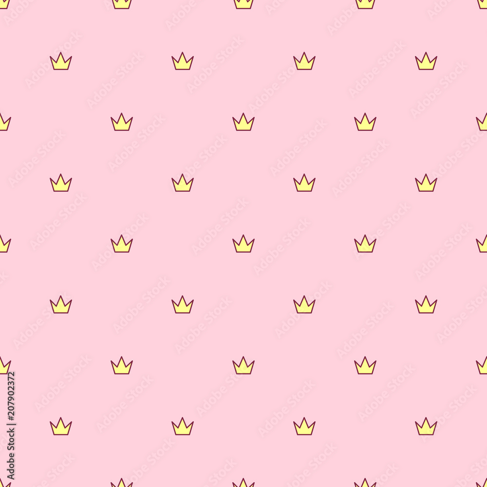 vector seamless pattern Little Princess concept 
