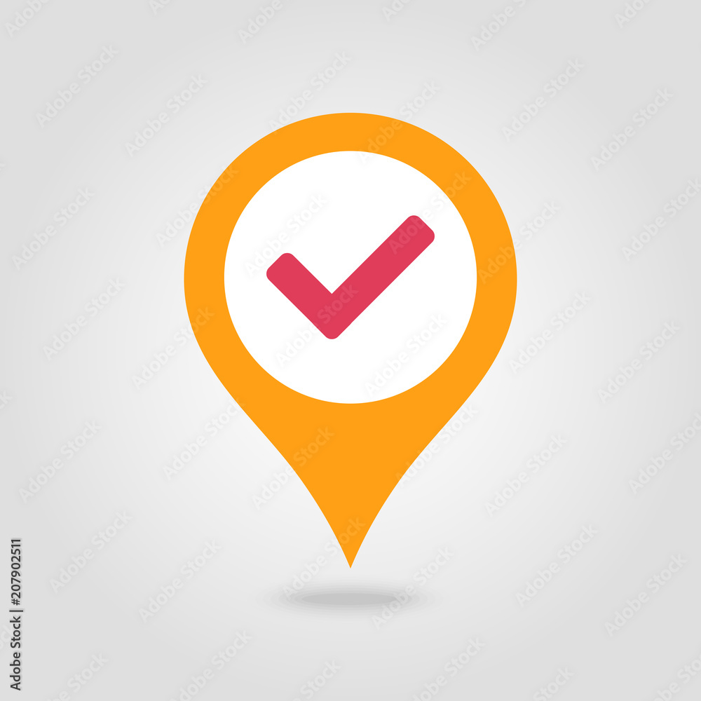Check pin map icon. Map pointer, markers. Check pin map icon. Map pointer, markers.