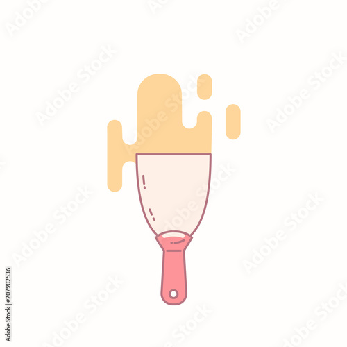Putty knife and spatula repair tool icon.