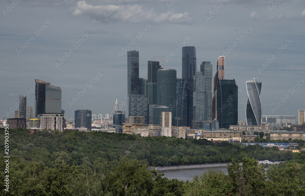 Obraz premium Moscow City Complex View on Buildings