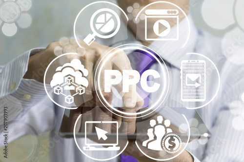 PPC - Pay Per Click SEO Web Technology concept.