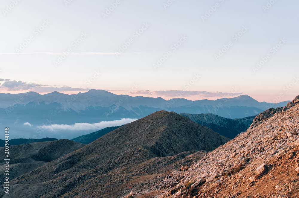 Sunsets from top of Tahtali. Antalya Province, Turkey