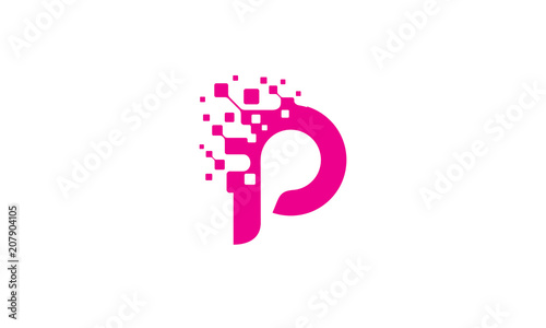 p initial digital logo