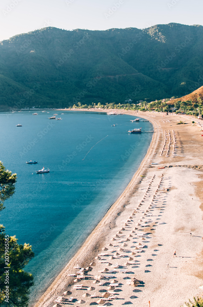 Obraz premium Chirali near Antalya. Majestic mountains and the Mediterranean costline.. Turkey.