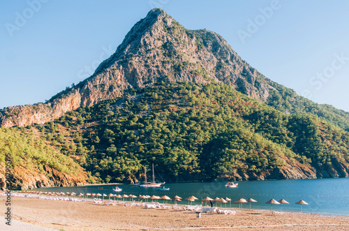 Chirali near Antalya. Majestic mountains and the Mediterranean Sea. Turkey.