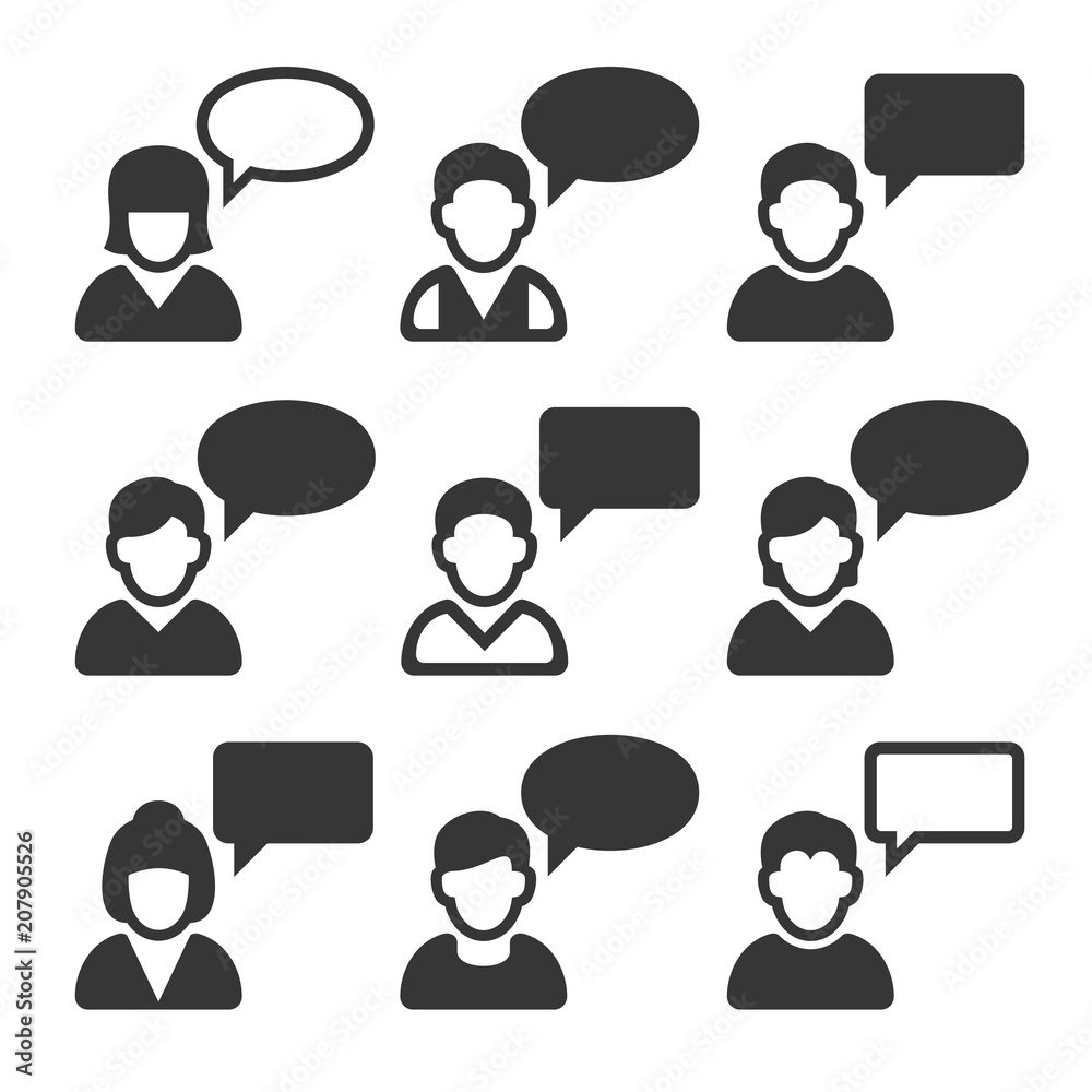 Speaking People Avatars. Chat Icons Set. Vector Speaking People Avatars. Chat Icons Set. Vector