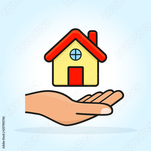 house icon in hand concept