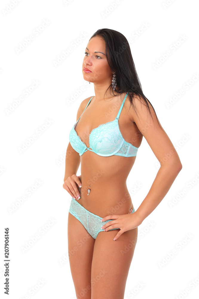 Naklejka premium young woman with a beautiful body in sexy underwear