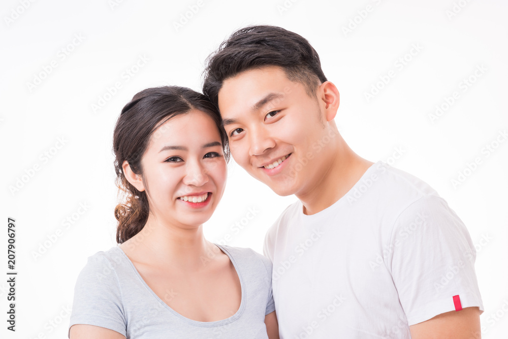 Asian couple looking at camera, happy couple. Asian couple looking at camera, happy couple.
