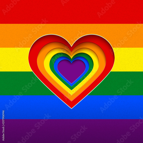 Rainbow vector heart illustration, LGBT love celebration Free Download Rainbow vector heart illustration, LGBT love celebration - GFXLoad