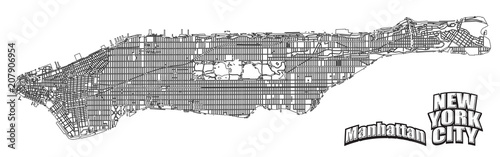 Manhattan map horizontal alinged