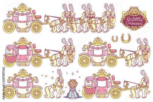 vector Cinderella carriage for little princess