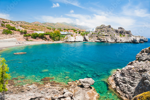 Fototapeta Naklejka Na Ścianę i Meble -  Beautiful beach with turquoise water in Crete, Greece.