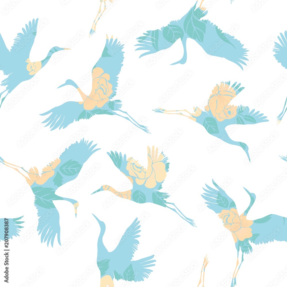 crane, pattern, vector, illustration crane, pattern, vector, illustration