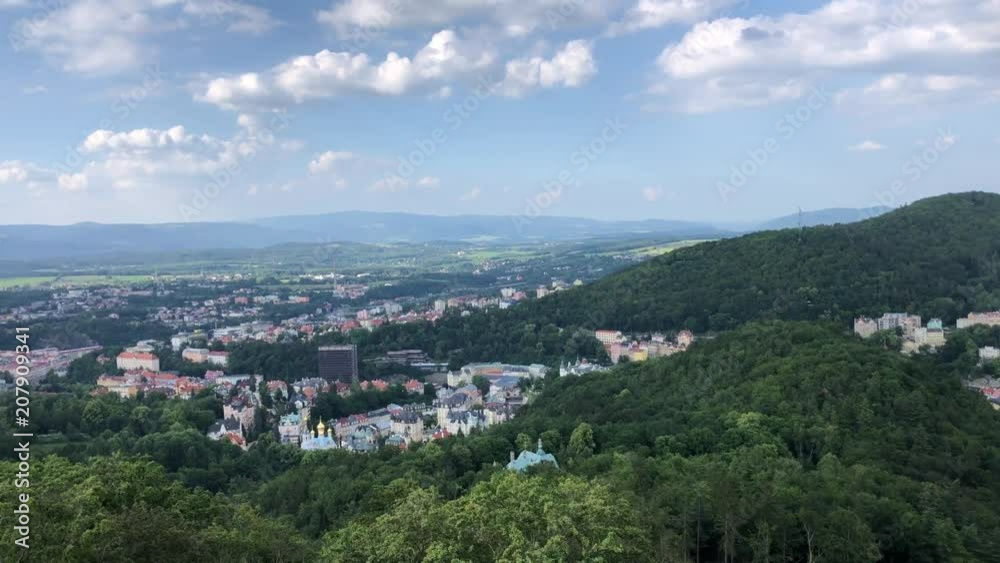 Panoramic view of Karlovy Vary from Diana tower Panoramic view of Karlovy Vary from Diana tower