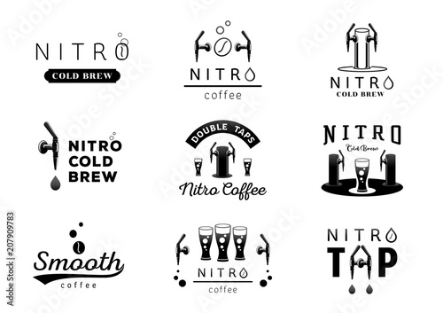 Fototapeta nitro cold brew coffee logo design