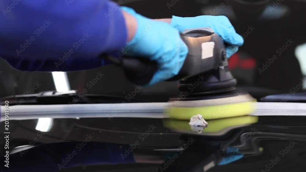 Car polishing process. Close up. Car polishing process. Close up.