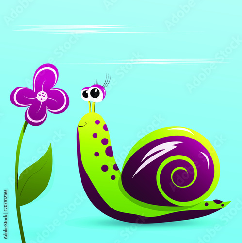 Schnecke mit Blume