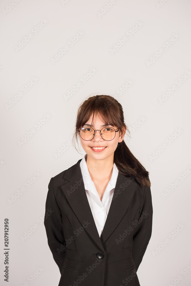 young business standing on isolated background