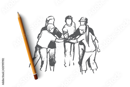Volunteer concept. Hand drawn isolated vector.