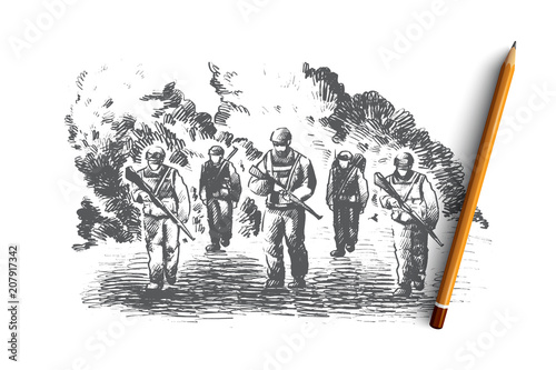 War concept. Hand drawn isolated vector.