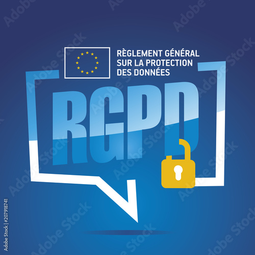 GDPR (French - RGPD Reglement general sur la protection des donnees) banner logo photo