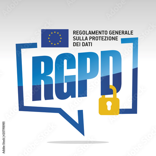 GDPR (Italian - RGPD Regolamento generale sulla protezione dei dati) logo icon photo