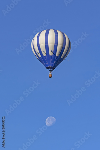 Hot air balloon over the moon
