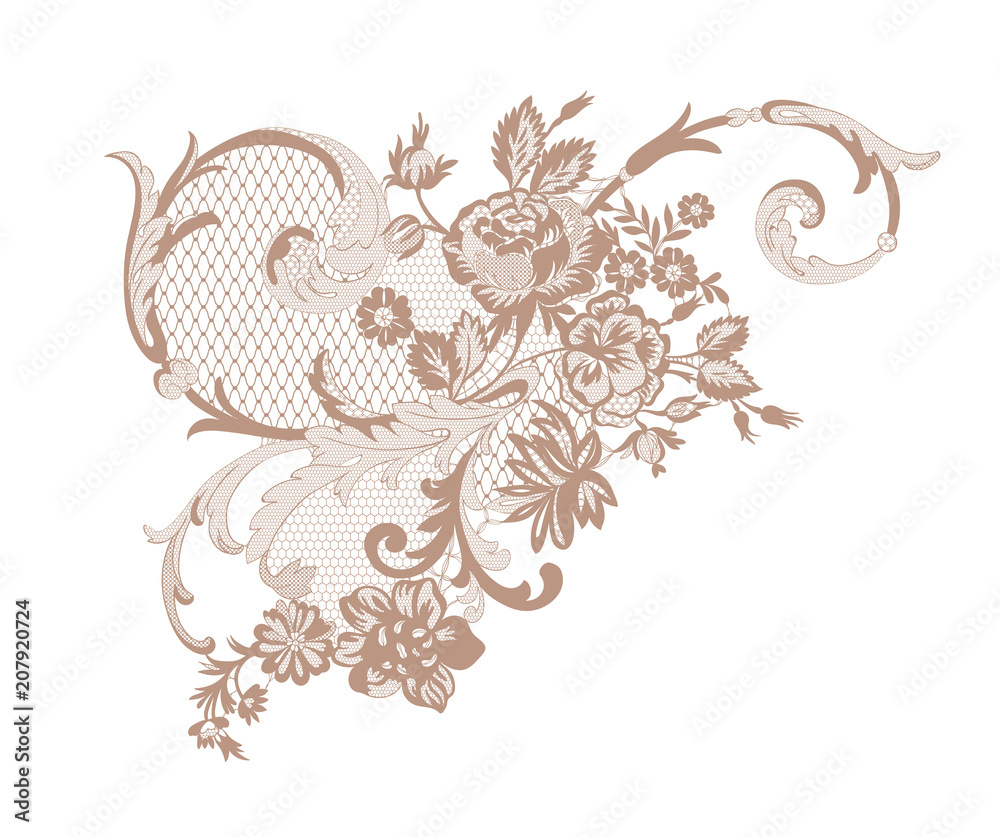 lace flowers decoration element