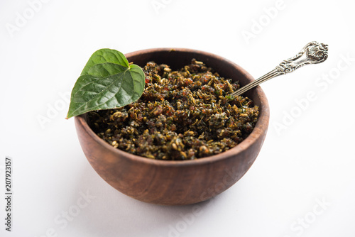 Mukhwas or Tambul is a fine mixture of Paan masala. It's popular mouth freshener from India consumed after meals. Also offered to Goddess Durga devi in puja