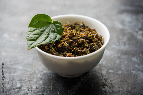Mukhwas or Tambul is a fine mixture of Paan masala. It s popular mouth freshener from India consumed after meals. Also offered to Goddess Durga devi in puja