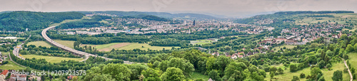 Valley and City of Loerrach in Black Forest in Germany