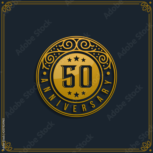 50th Anniversary Celebration, Birthday, Reunion Logo template Vector Design
