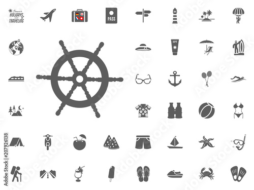 Handwheel icon. Summer holidays and Traveling vector icons set.